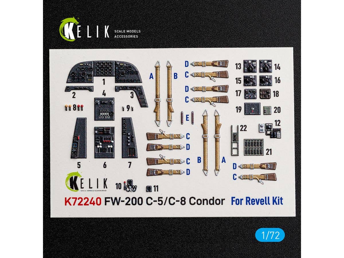 1/72 Fw200C-5/C-8 内装3Dデカール (レベル用)