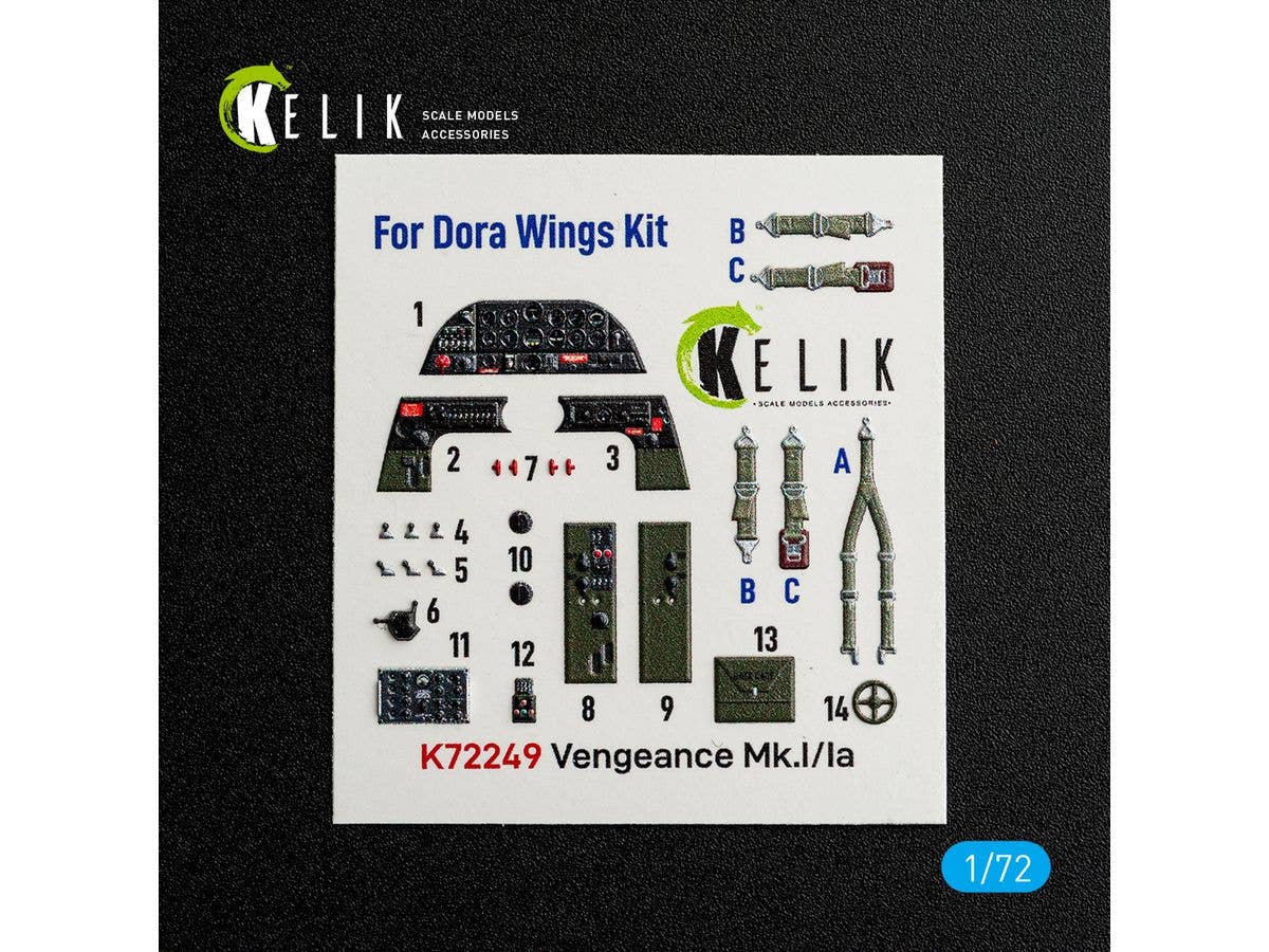 1/72 ヴァルティー ヴェンジェンス Mk.I/Ia内装3Dデカール (ドラウィングス用)
