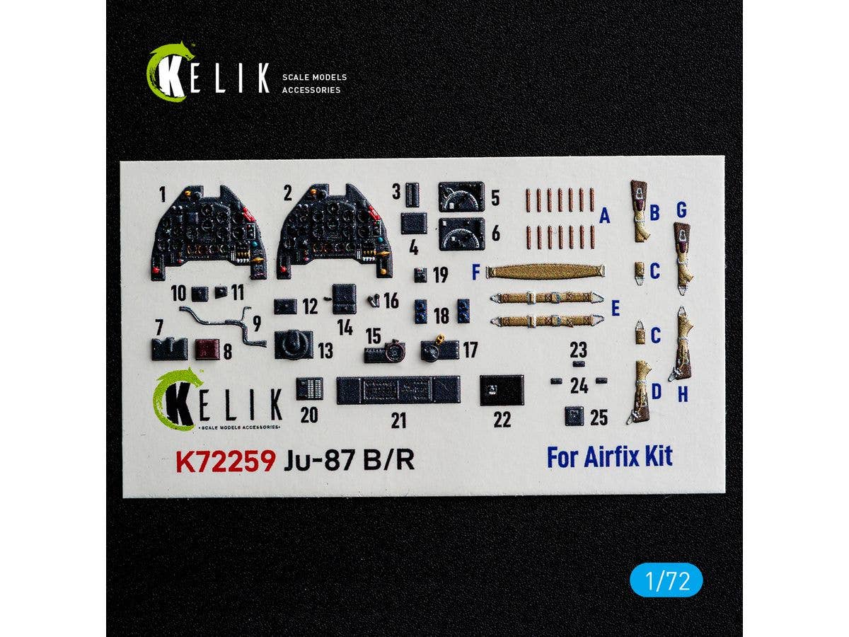 1/72 Ju87B/R 内装3Dデカール (エアフィックス用)