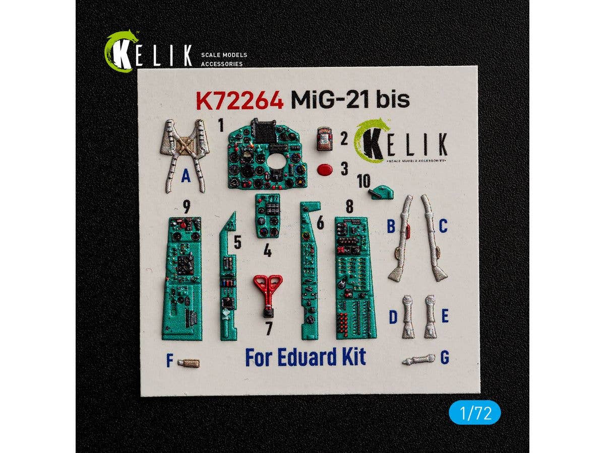 1/72 MiG-21bis 内装3Dデカール (エデュアルド用)