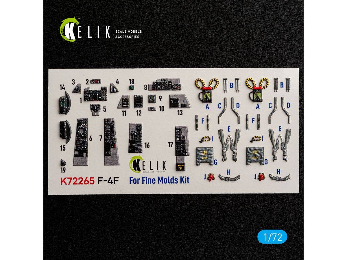 1/72 F-4F ファントムII 内装3Dデカール (ファインモールド用)