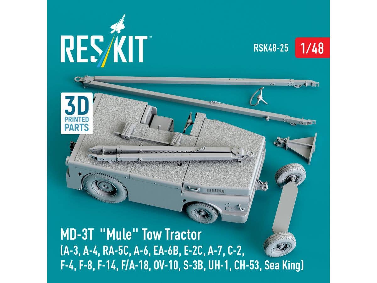 レジンキット 航空機牽引車 1/48 8月予約】レスキット 1/72 米海軍 MD-3B 艦載機牽引トラクター w/
