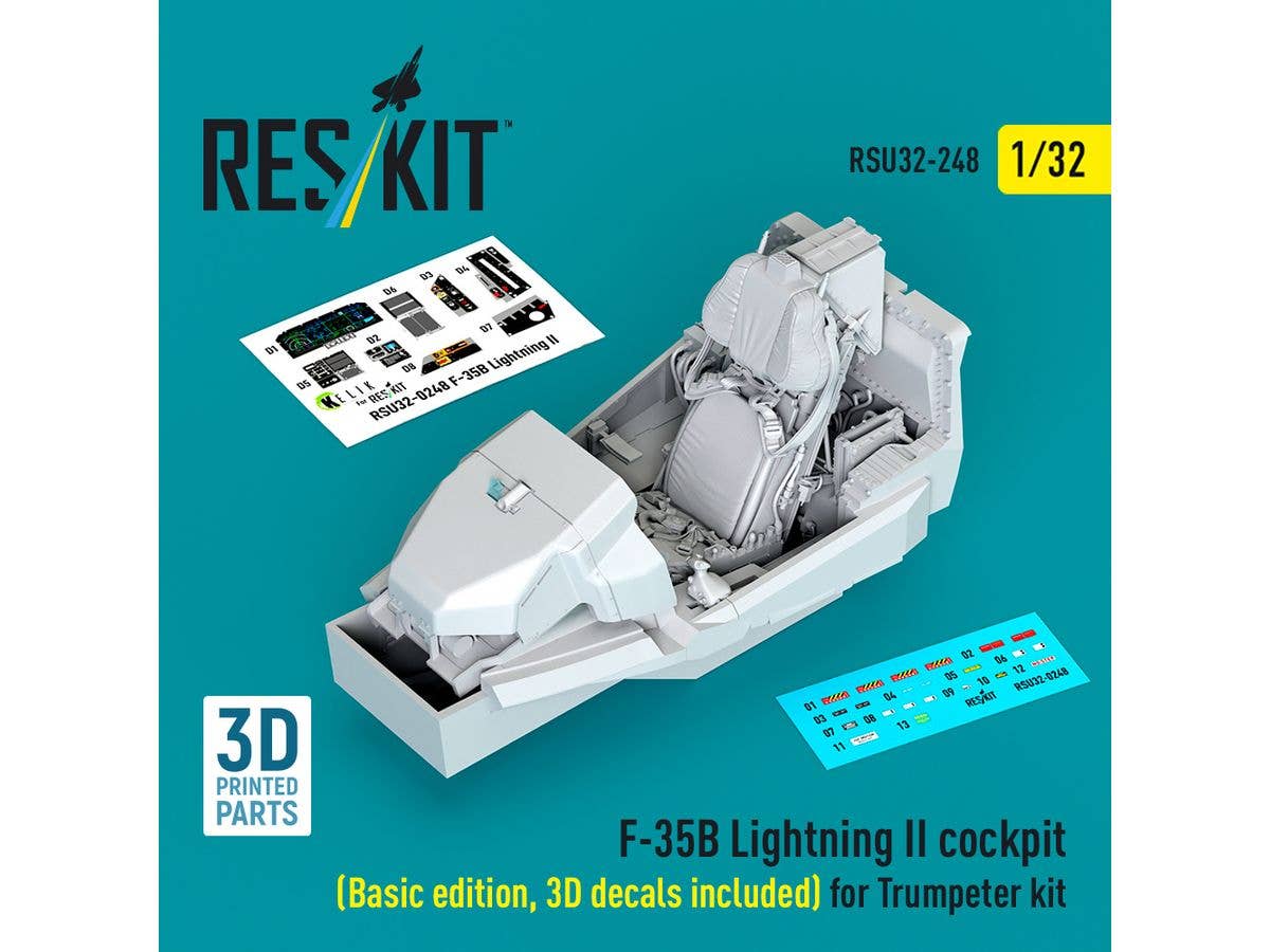 1/32 F-35B コックピットw/3D内装デカール (トランぺッター用)