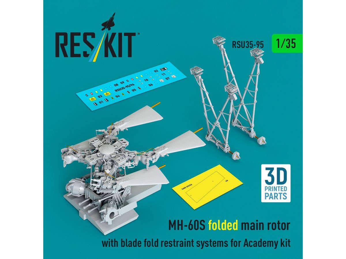 1/35 MH-60S ローターハブ (折畳み状態) w/固定金具 (アカデミー用)