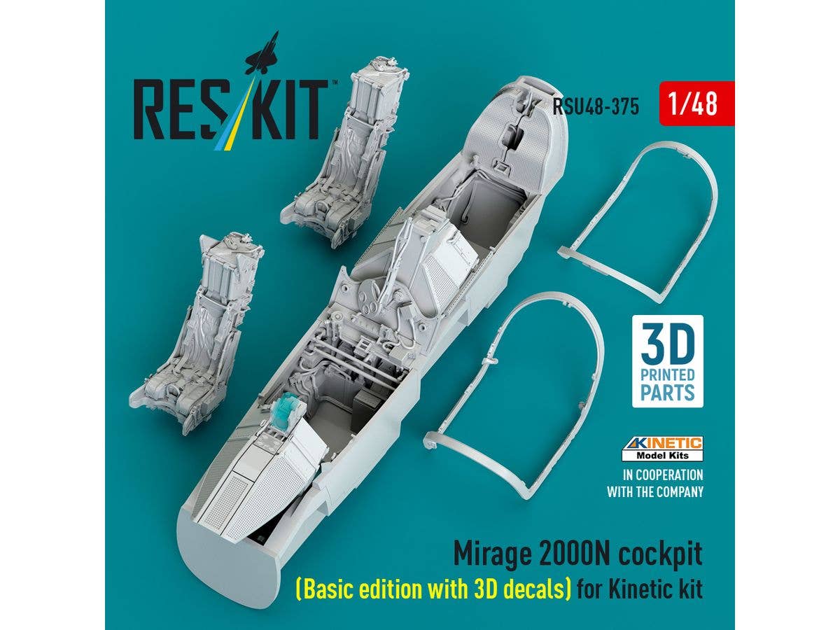 1/48 ミラージュ2000N コックピット w/3D内装デカール (キネティック用)