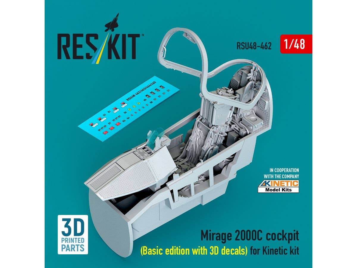 1/48 ミラージュ2000C コックピット w/3D内装デカール (キネティック用)