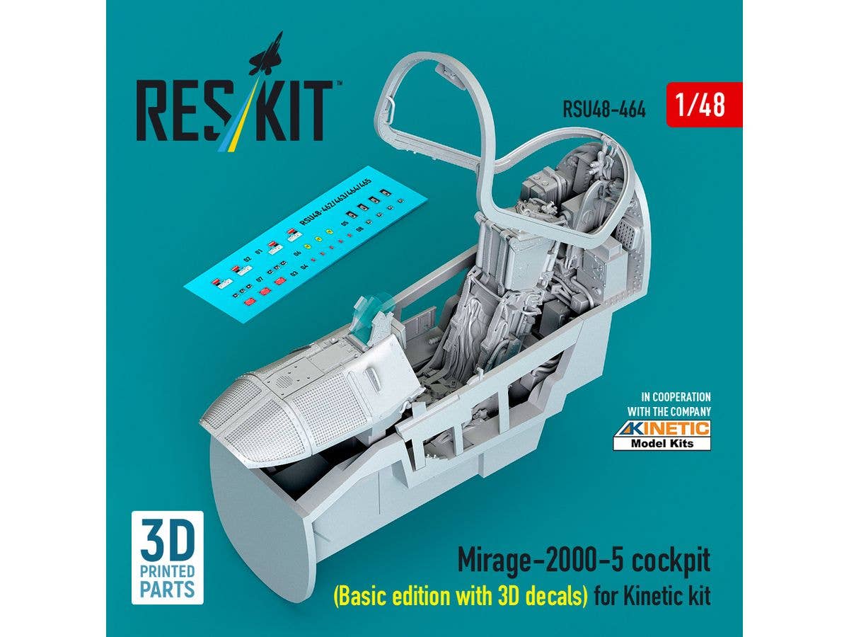 1/48 ミラージュ2000-5 コックピット w/3D内装デカール (キネティック用)