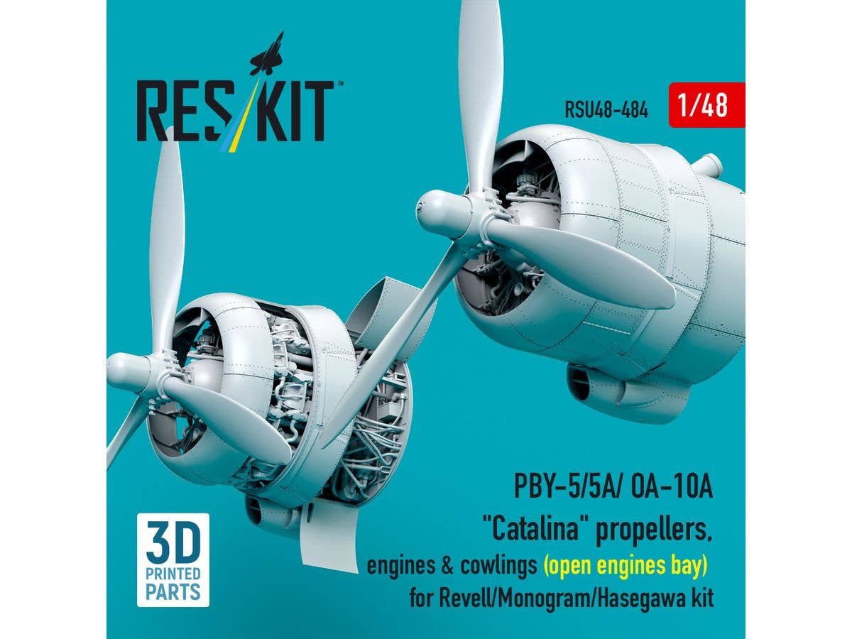 1/48 PBY-5/5A/OA-10A エンジン & プロペラセット (カウリング開状態) (レベル用)