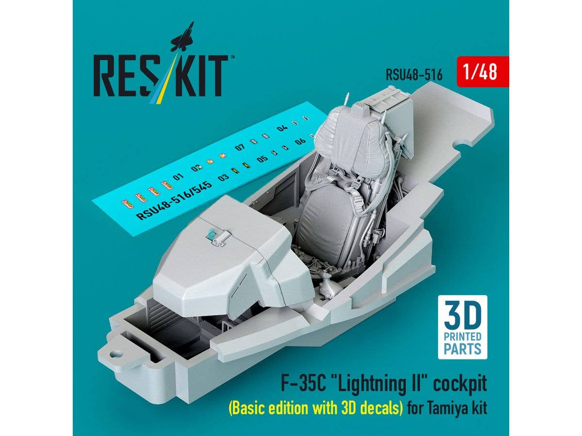 1/48 F-35C コックピットw/3D内装デカール (タミヤ用)