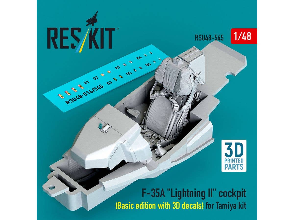 1/48 F-35A コックピットw/3D内装デカール (タミヤ用)