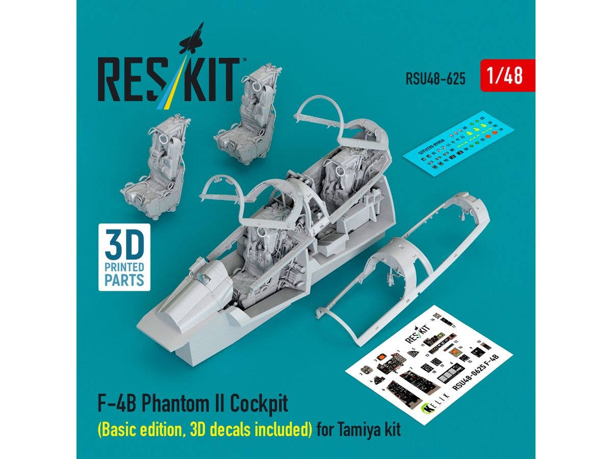 1/48 F-4B ファントムII コックピットw/3D内装デカール (タミヤ用)