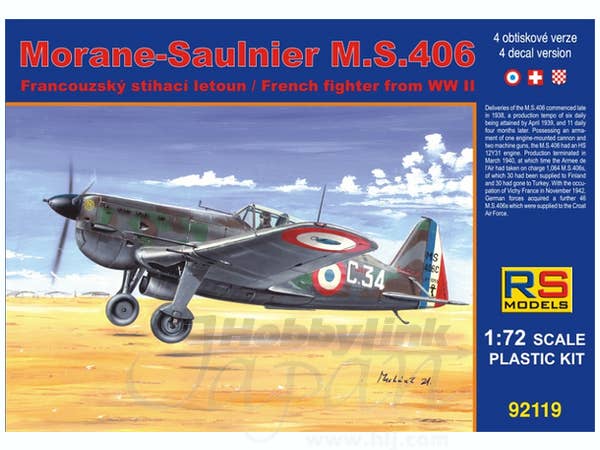 1/72 モラーヌ ソルニエ MS.406 (フランス海軍)