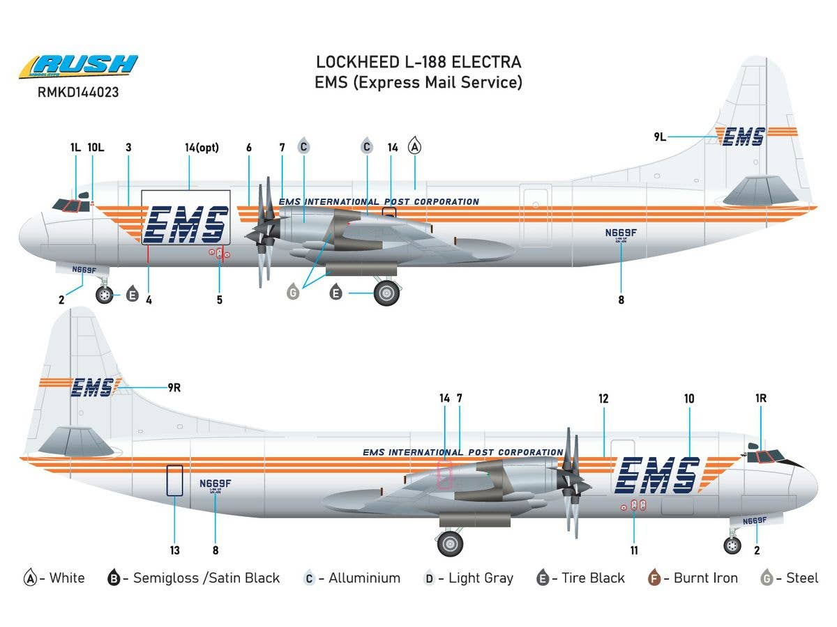 1/144 L-188 EMS国際郵便 デカール