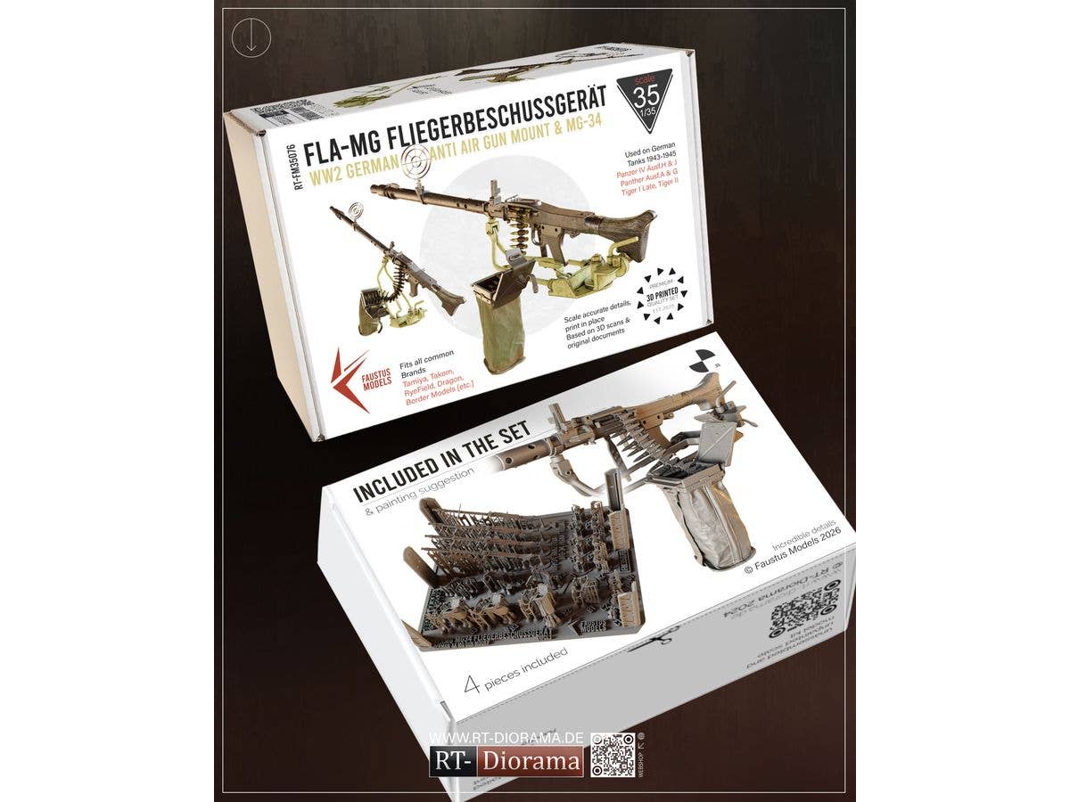 1/35 WW.II ドイツ軍 対空砲架搭載型MG-34 (4丁セット)