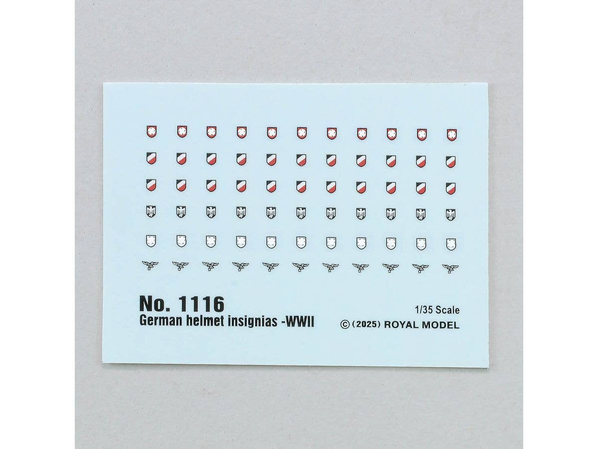 1/35 WWII ドイツ ヘルメット記章デカール