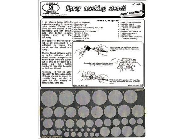 1/35 Spray masking stencil
