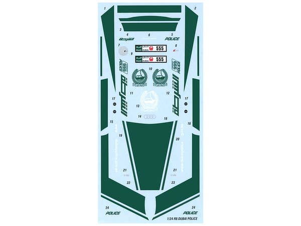 1/24 アウディ R8 ドバイ警察 デカール (レベル用)