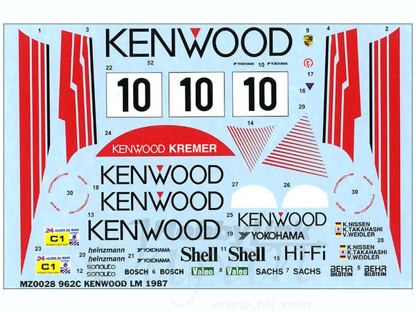 ミニッツレーサー用 ポルシェ 962C KENWOOD ルマン 1987