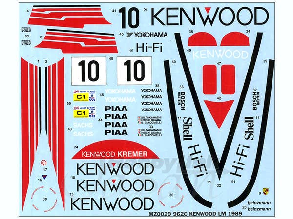 ミニッツレーサー用 ポルシェ 962C KENWOOD ルマン 1988