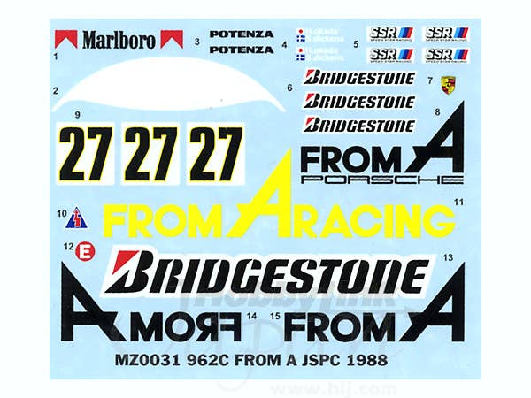 ミニッツレーサー用 ポルシェ 962C フロム-A JSPC 1988