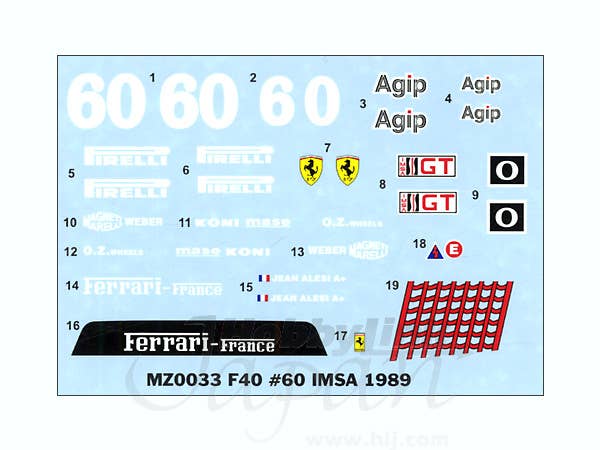 ミニッツレーサー用 フェラーリ F40 #60 IMSA 1989