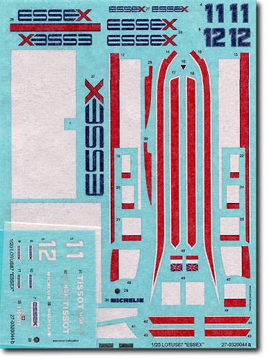 1/20 ロータス 87 ESSEX '81 デカール