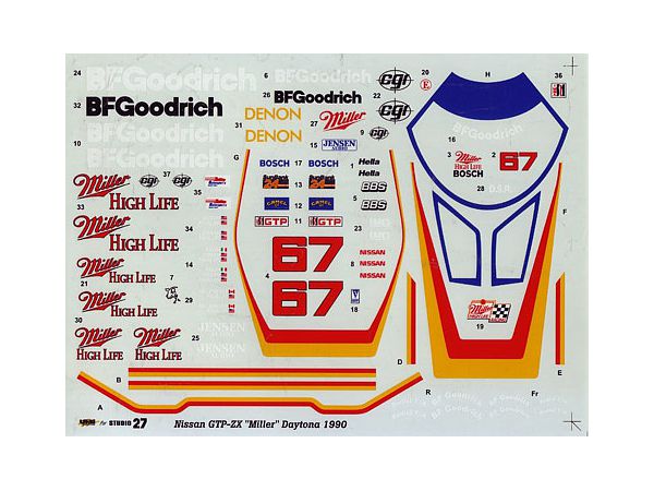 1/24 ニッサン GTP BF Goodrich Daytona 1990 - スペアデカール