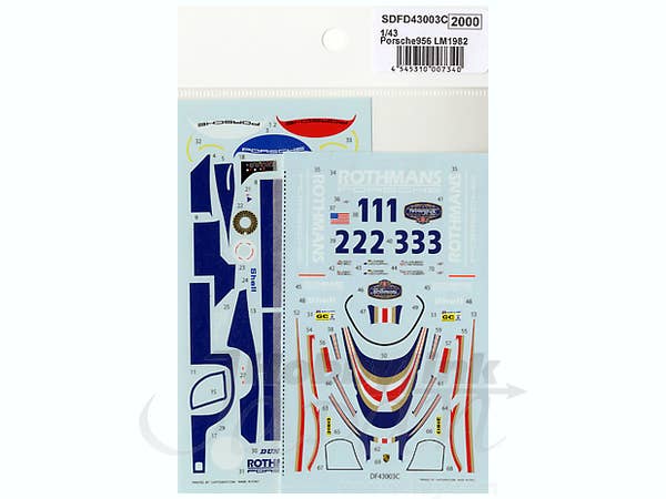 1/43 ポルシェ 956 ルマン 1982 Long Tail スペアデカール