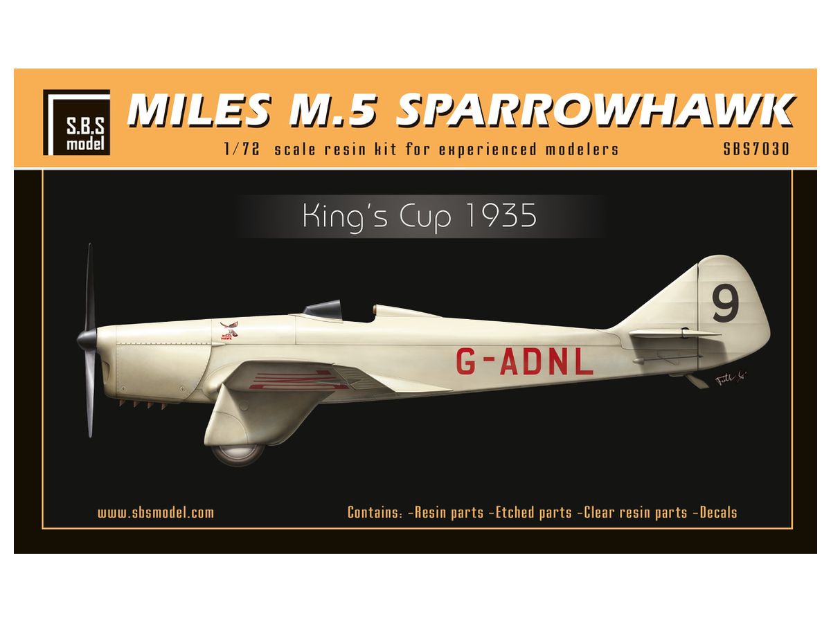 1/72 マイルズ M.5 スパローホーク キングスカップエアレース 1935年