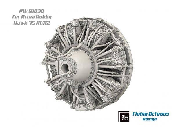 1/72 カーチス H-75A1/A2 ホーク エンジン & 排気管ディテールセット (アルマホビー用)