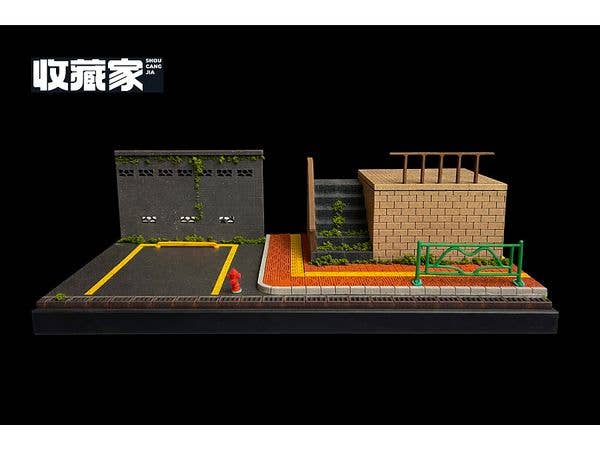 1/64 都市情景 駐車場と階段 クリアケース付