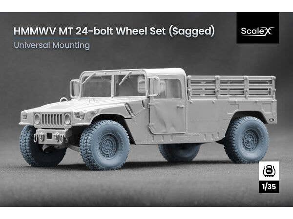1/35 HMMWV MT 自重変形ホイールセット (24ボルトタイプ) (5個入) (ICM、アカデミー用)