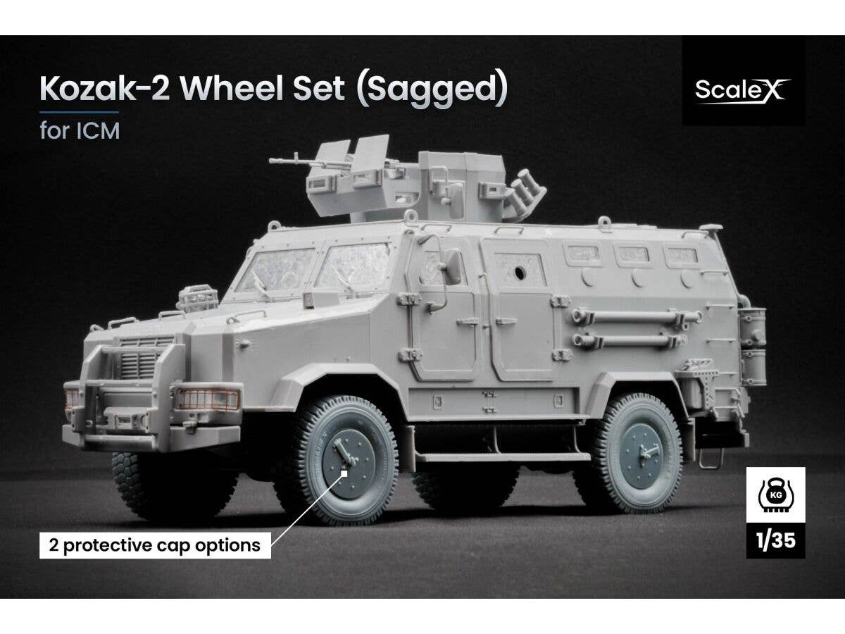 1/35 ウクライナ軍 装甲車 コザック-2 自重変形ホイールセット (5個入) (ICM用)