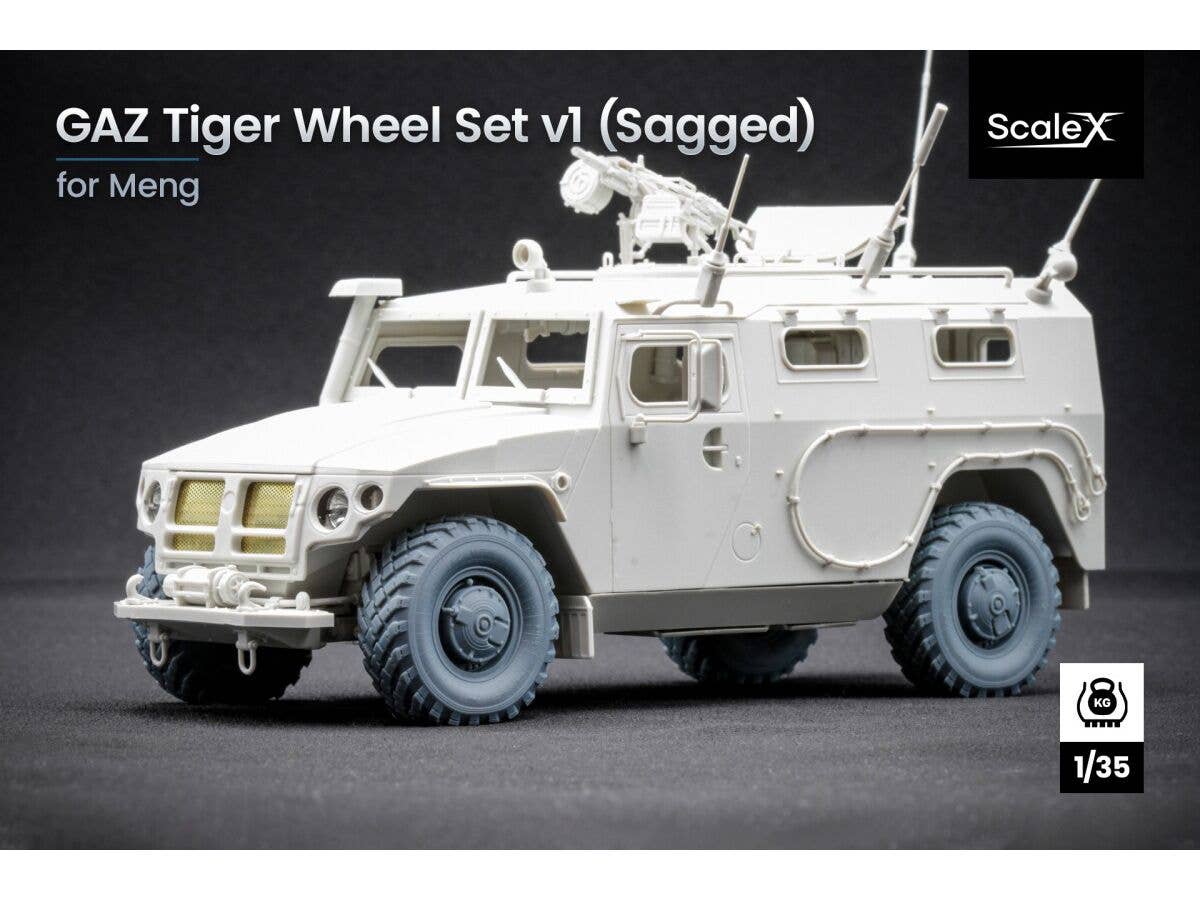 1/35 GAZ 高機動装甲車 タイガー 自重変形ホイールセット v1 (5個入) (モンモデル用)