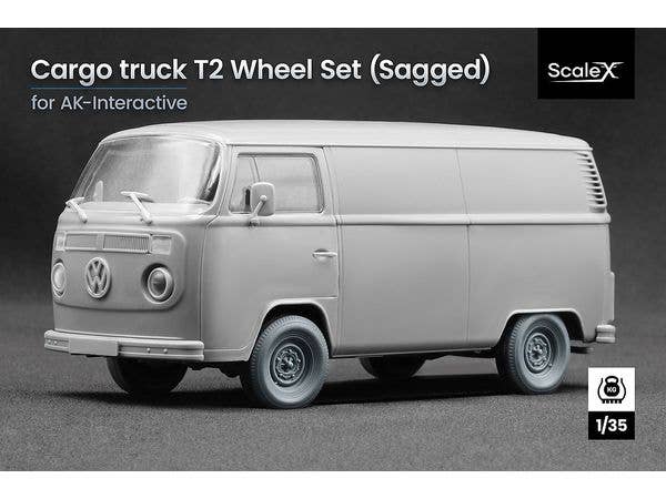 1/35 1972 ワンボックスカー コマーシャルバンタイプ 自重変形ホイールセット (5個入) (AKインタラクティブ用)