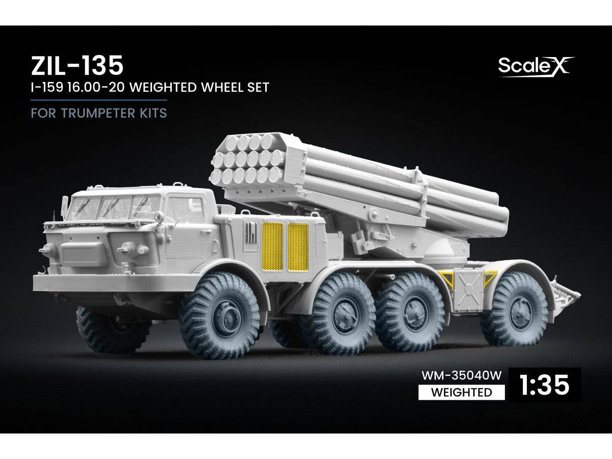 1/35 ZIL-135 トラック I-159 16.00-20自重変形ホイールセット (9個入、トランぺッター用)