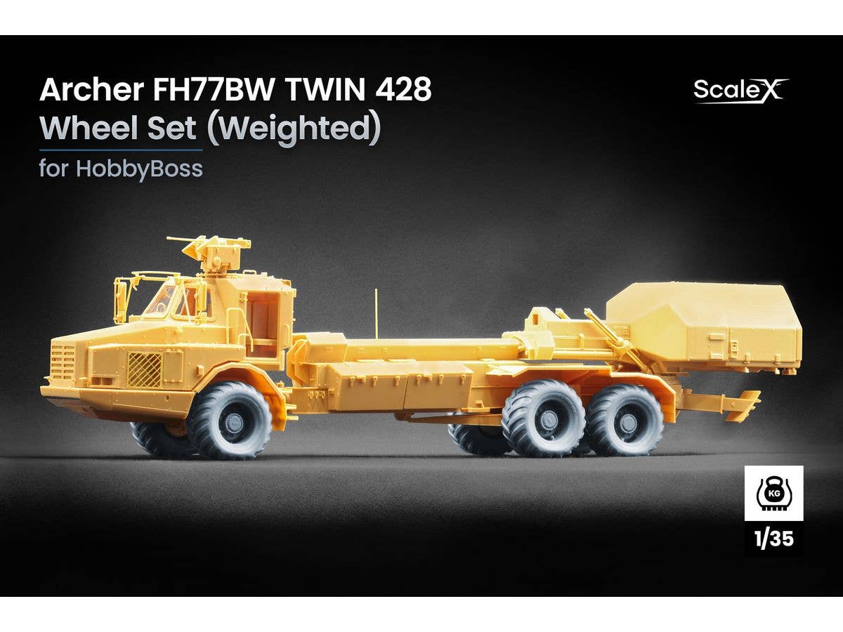 1/35 スウェーデン FH77BW アーチャー 自走榴弾砲 ツイン428 自重変形ホイール セット (6個入) (ホビーボス用)