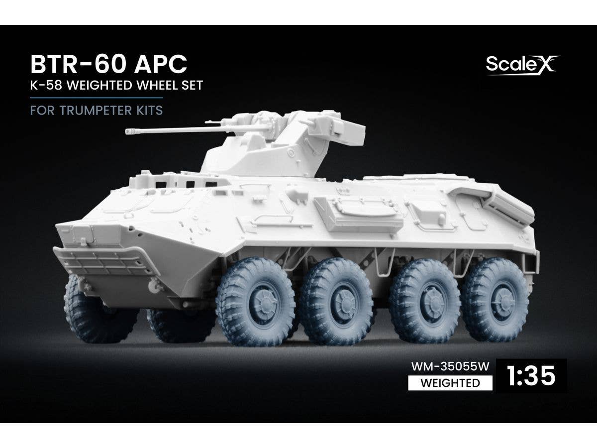 1/35 BTR-60 K-58 自重変形ホイールセット (9個入) (トランぺッター用)