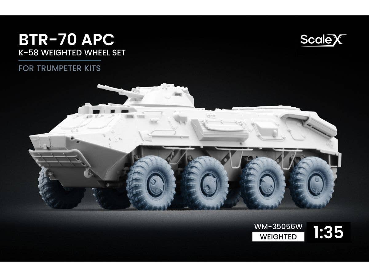 1/35 BTR-70 K-58 自重変形ホイールセット (9個入) (トランぺッター用)