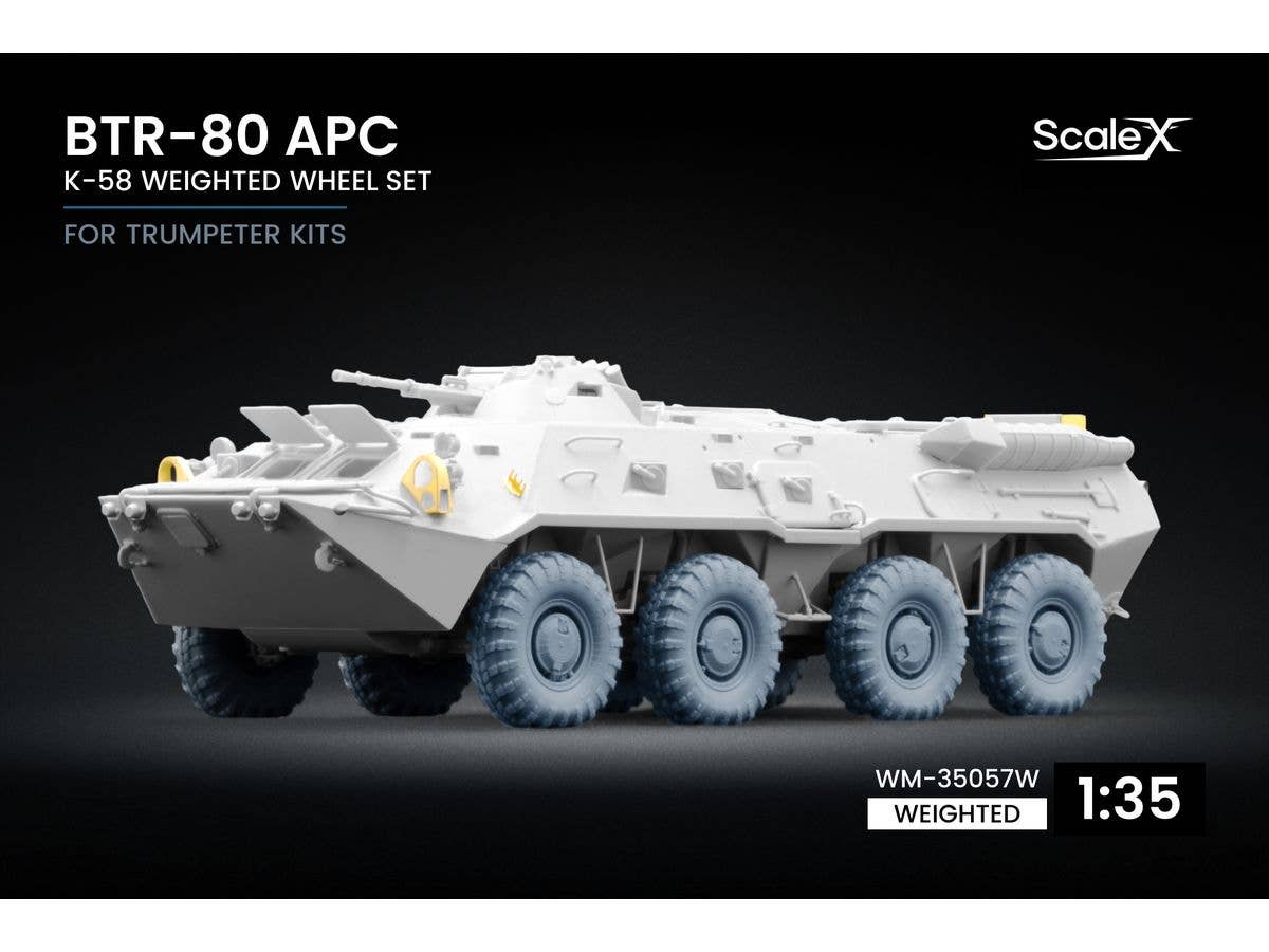 1/35 BTR-80 K-58 自重変形ホイールセット (9個入) (トランぺッター用)