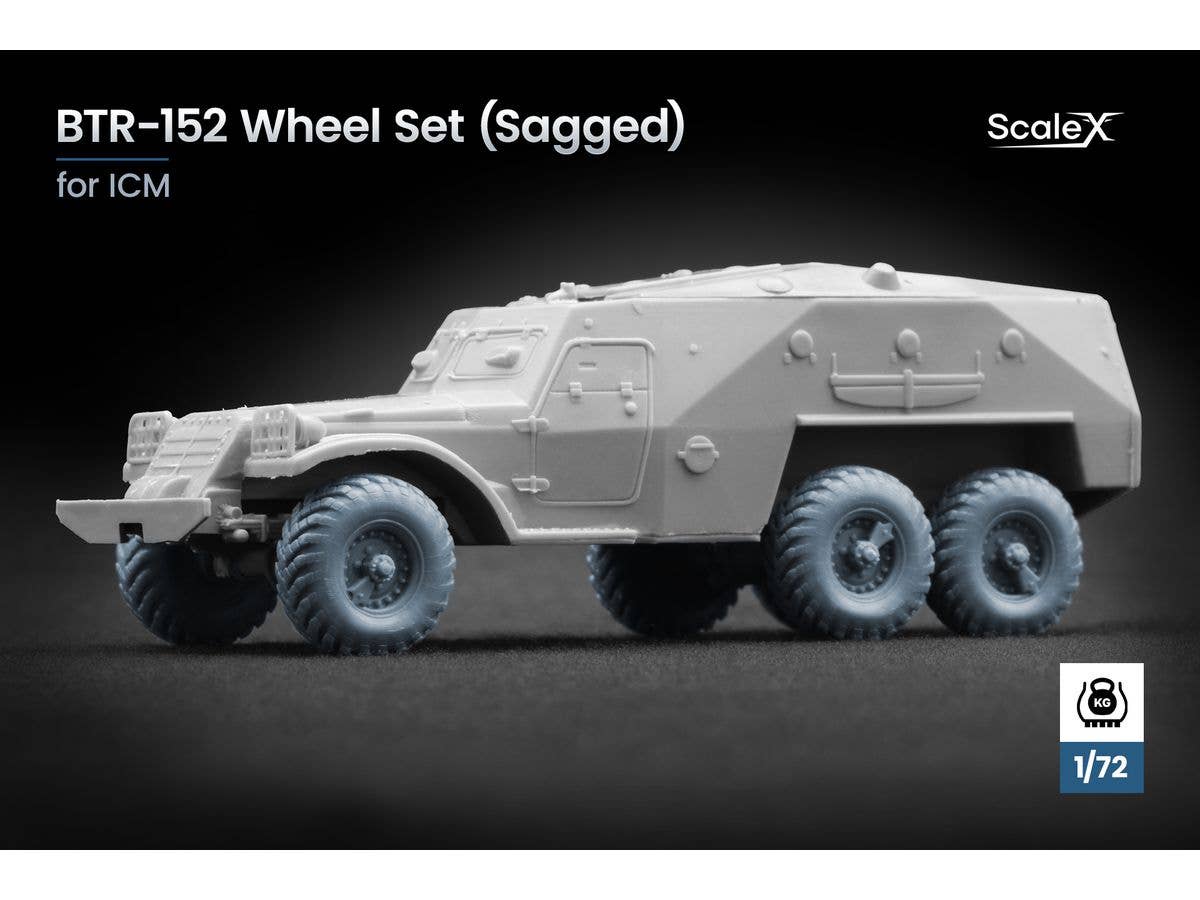 1/72 BTR-152 装甲兵員輸送車自重変形ホイールセット (6個入) (ICM用)