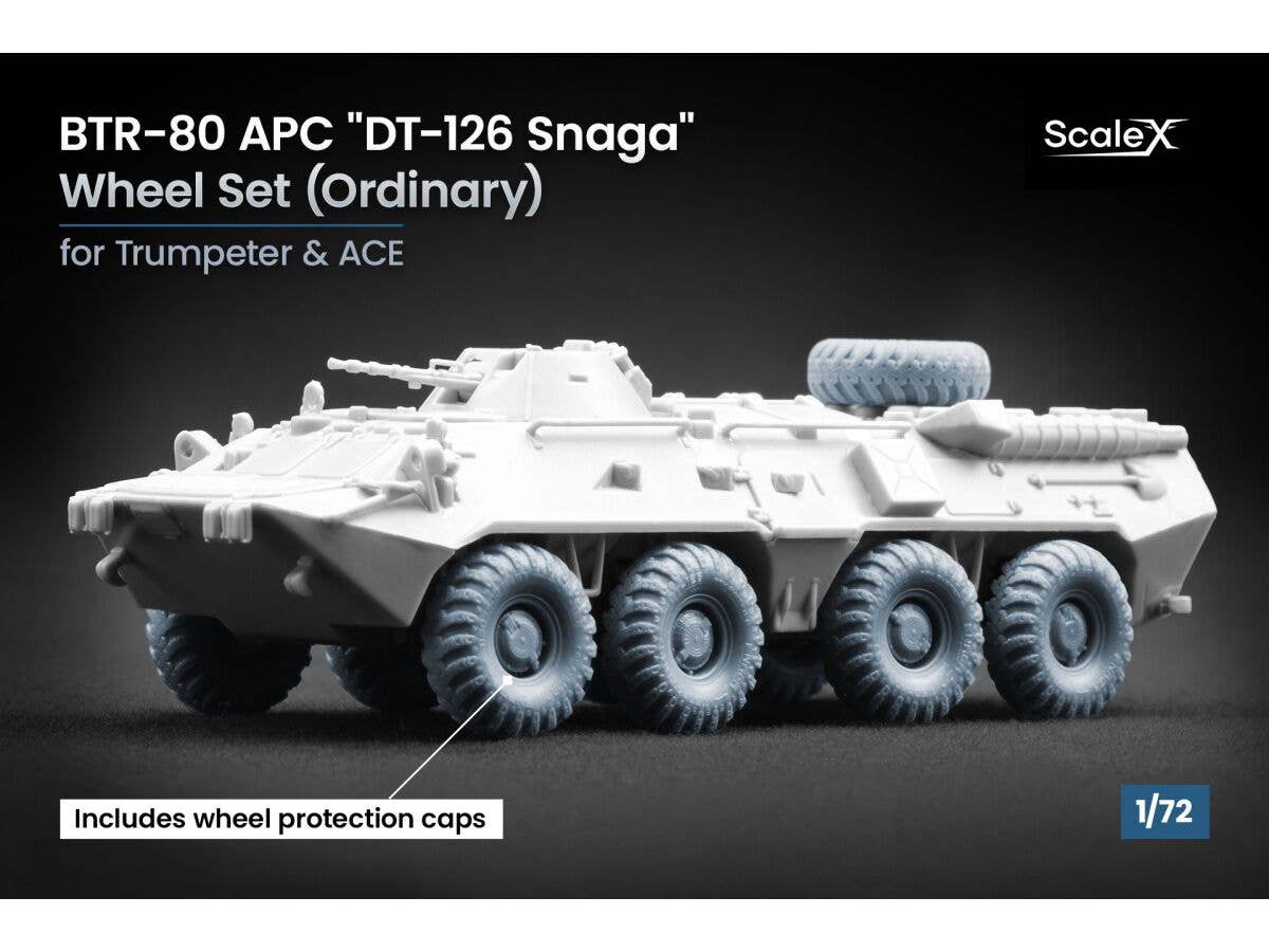1/72 BTR-80 装甲兵員輸送車 DT-126 ホイールセット (9個入) (トランぺッター/エース用)