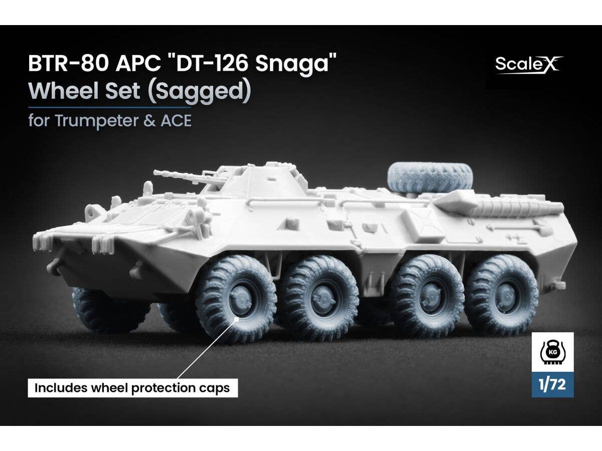 1/72 BTR-80 装甲兵員輸送車 DT-126 自重変形ホイールセット (9個入) (トランぺッター/エース用)