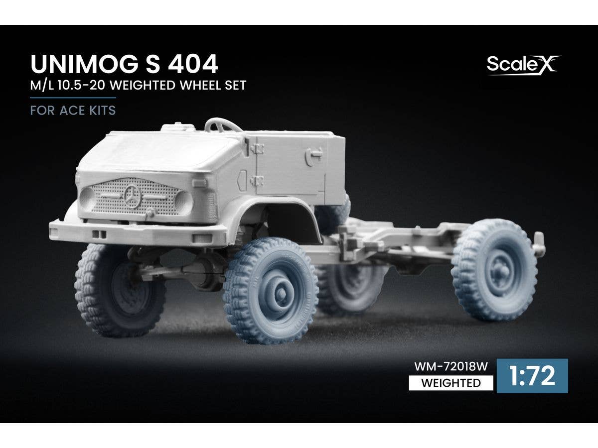 1/72 ウニモグ S 404 M/L 10.5-20 自重変形ホイールセット (5個入) (エース用)