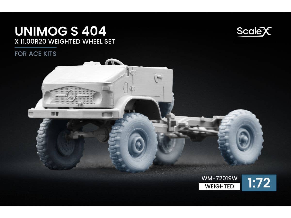 1/72 ウニモグ S 404 X 11.00R20 自重変形ホイールセット (5個入) (エース用)