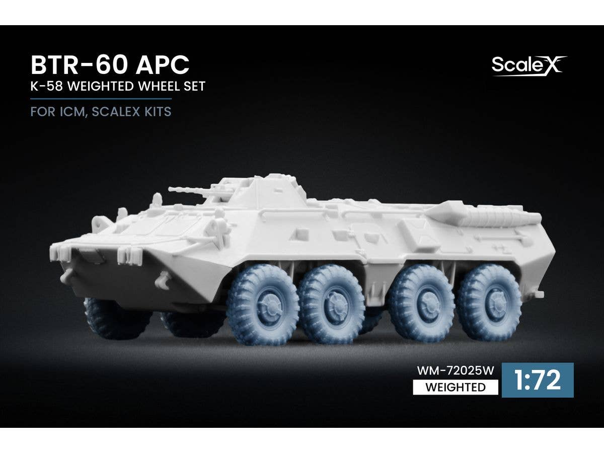 1/72 BTR-60 K-58 自重変形ホイールセット (9個入) (ICM用)