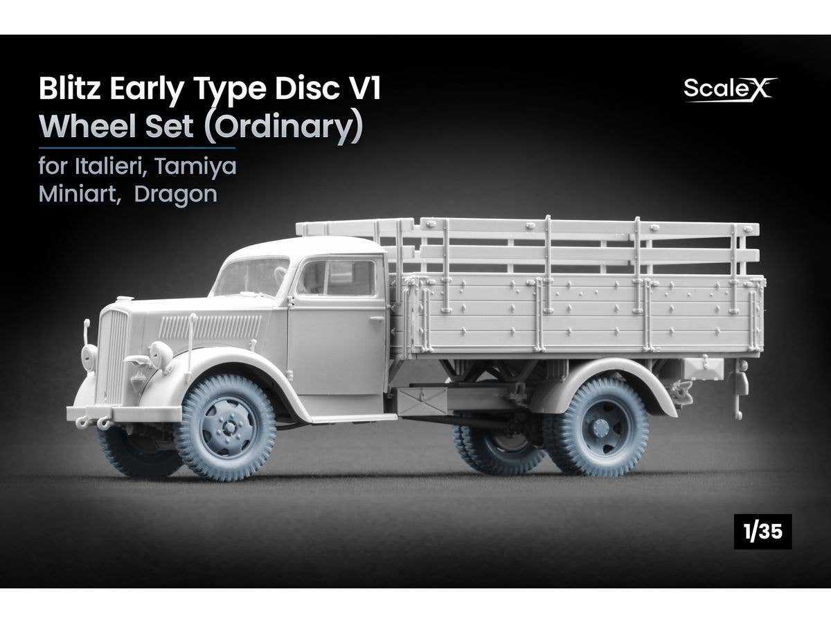 1/35 WWII ドイツ ブリッツ 3tトラック 初期ホイールセット V1 (5個入) (汎用)