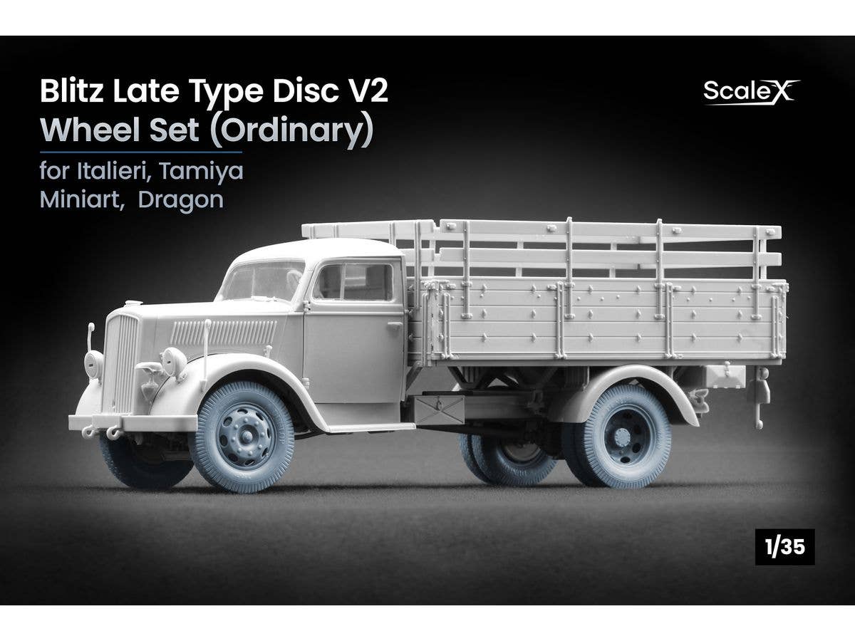 1/35 WWII ドイツ ブリッツ 3tトラック 後期ホイールセット V2 (5個入) (汎用)