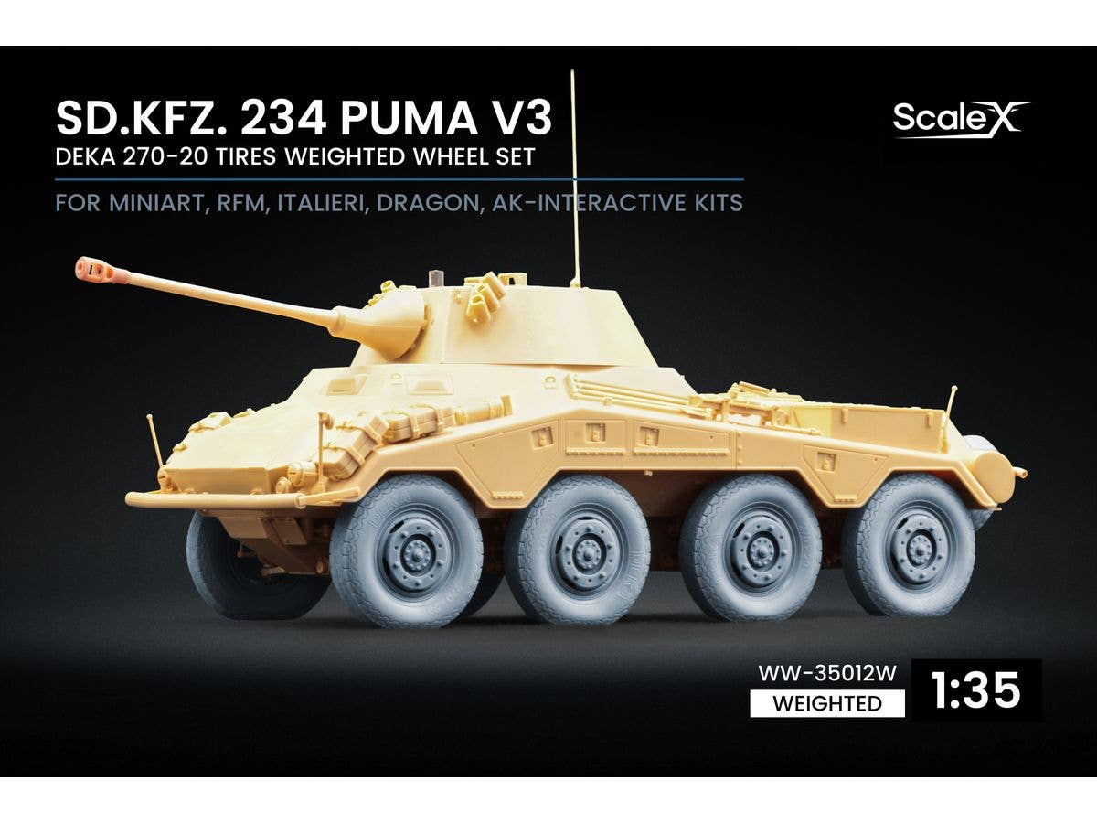 1/35 Sd.Kfz.234 プーマ自重変形ホイールセット v3 (9個入、汎用)
