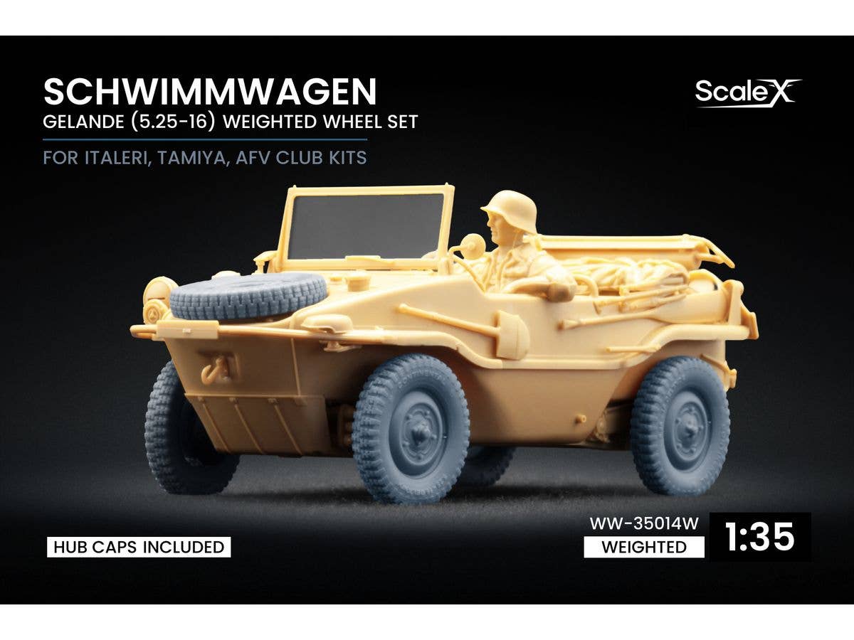 1/35 ドイツ シュビムワーゲン166型自重変形ホイールセット v1.1 (5個入) (イタレリ/タミヤ/AFV用)
